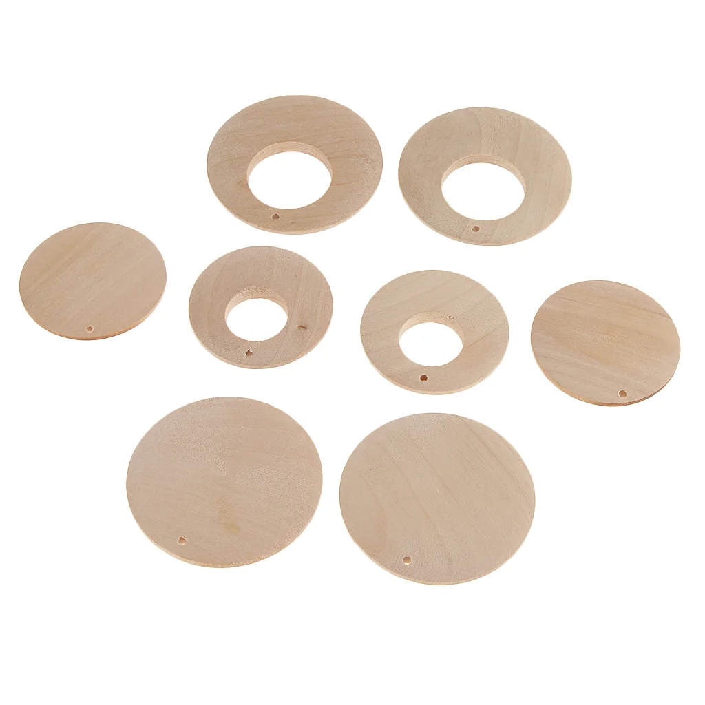 1 Set Natural Unfinished Assorted 11pcs Wood Cuff Bangle Geometric 8pcs Earrings Dangle DIY Craft Project Findings Kids Toy
