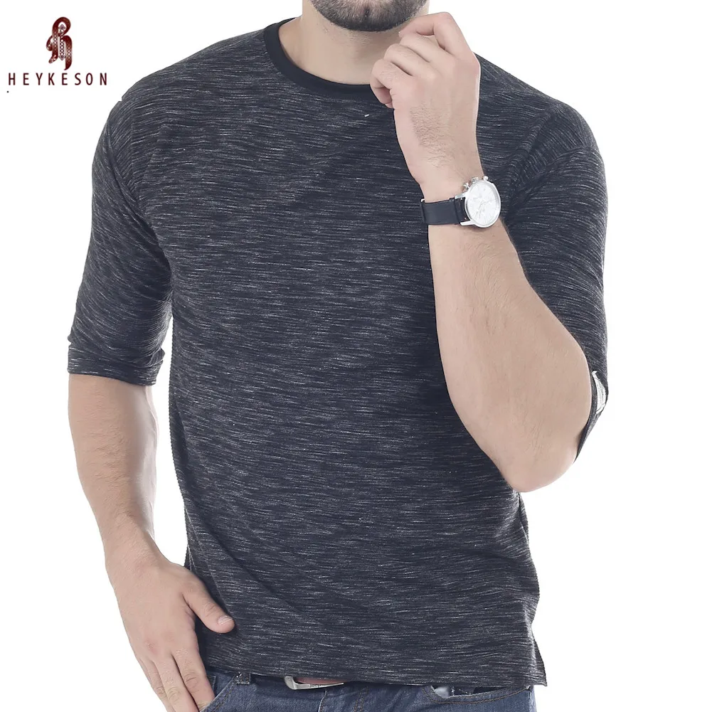 

HEYKESON Male 2018 Brand Short Sleeve New Casual T Shirt O-Neck Slim Men T-Shirt Tops Fashion Mens Tee Shirt T Shirts