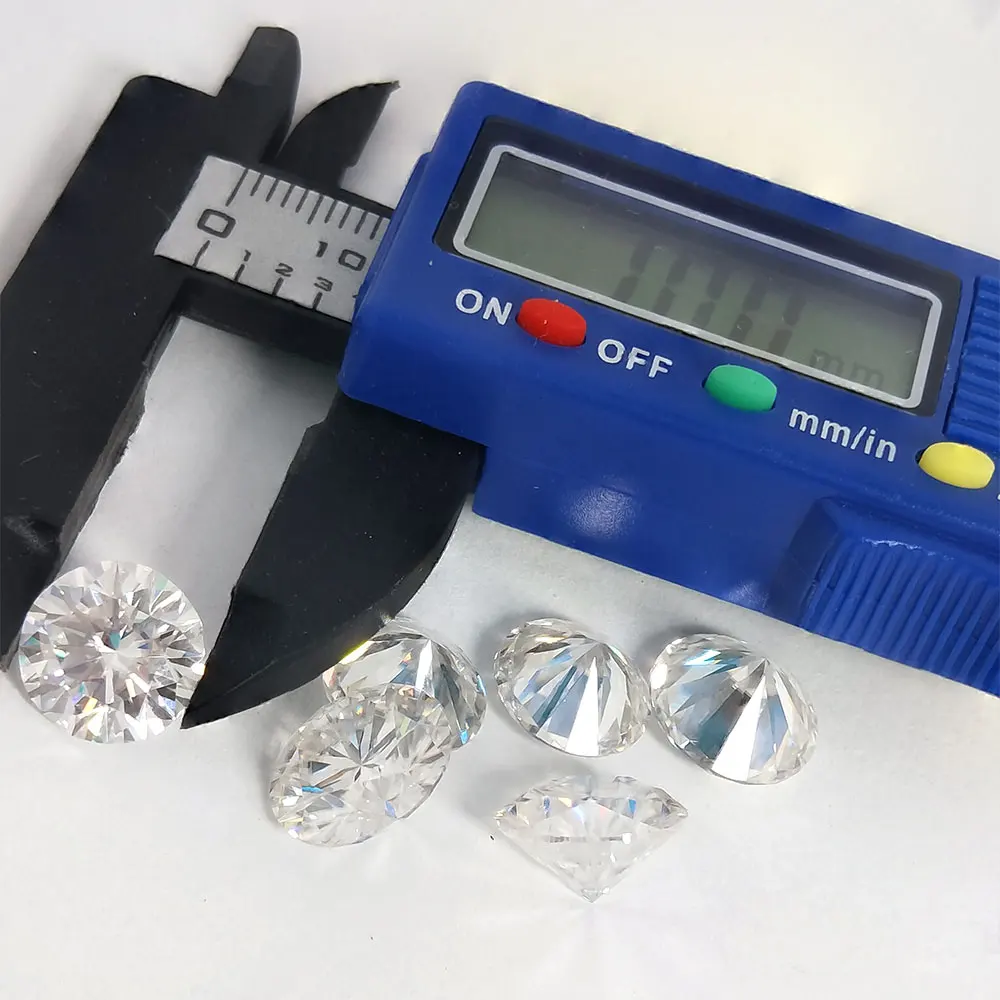 

Round Brilliant Cut 10ct Carat 14mm DF Color Moissanite Loose Stone VVS Excellent Cut Grade Test Positive Lab Diamond