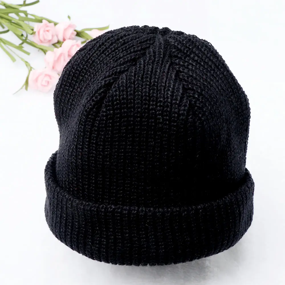 Зимние шапки для мужчин и женщин, Ретро стиль, Купольные шапочки, вязаная одноцветная шапка, осенняя теплая шапка унисекс, теплая шапка, короткая шерстяная шапка, вязаная шапка