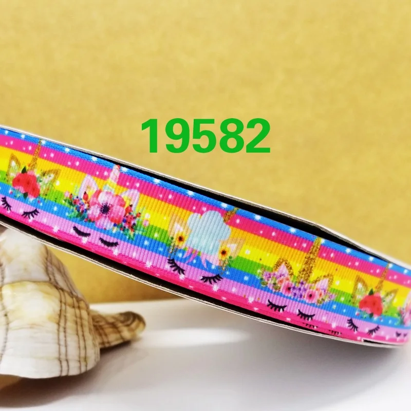 50 ярдов мультфильм напечатанный grosgrain ленты 19570 - Цвет: 19582