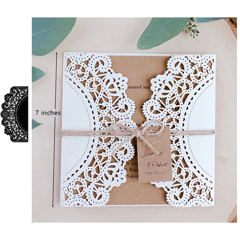

Wedding Invitations Lace Border Dies Metal Cutting Dies New 2019 for Cards Making Scrapbooking Birthday Greeting Card Cutter