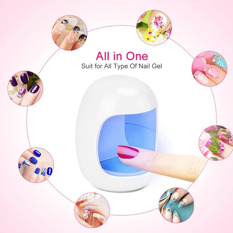 

YBLNTEK Nail Art Machine Mini USB UV Nail Gel Curing Lamp Light Nail Gel Polish Dryer 3W UV LED Lamp for Nail Single Finger Lamp