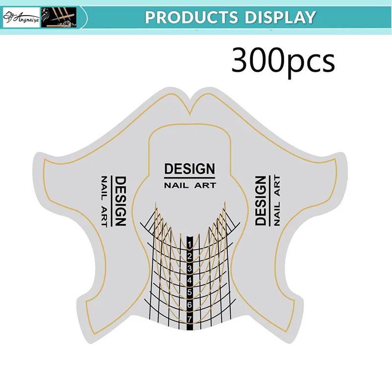 ANGNYA, 300 шт, профессиональные формы для ногтей из сплава серебра, инструмент для наращивания ногтей, для дизайна ногтей, французский, сделай сам, акриловые УФ-формы для наращивания геля