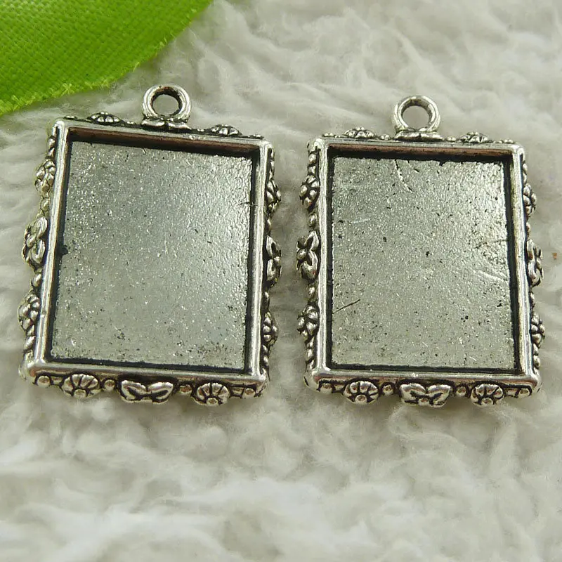 136 pieces antique silver frame charms 25x19mm 4508in Charms from