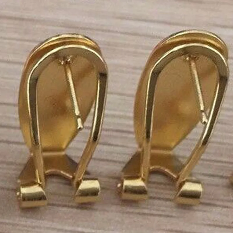 Online Taidian Fingernail Earring Posts Gold Silver Jewelry Findings Accessories 50 100pieces lot