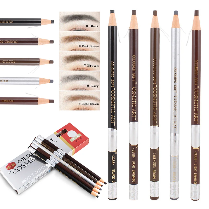 

2pcs/lot Microblading Waterproof Eyebrow Pencil Enhancer Makeup Permanent Makeup Eye brow 5 Color Eyebrow Pencil Cosmetic Tools