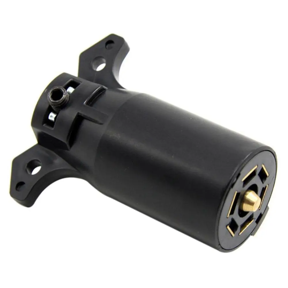 

TIROL 7 Pin Trailer Plug Plastic 7 Way Blade Round Connector Plug Male 12V Towbar Towing - Trailer End Black