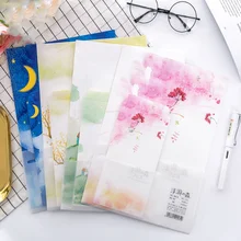 1 Набор = 6 листов, бумага для письма+ 3 шт, конверт, бумага для письма, плавающий лес, звездное небо, письмо, конверт, канцелярские принадлежности