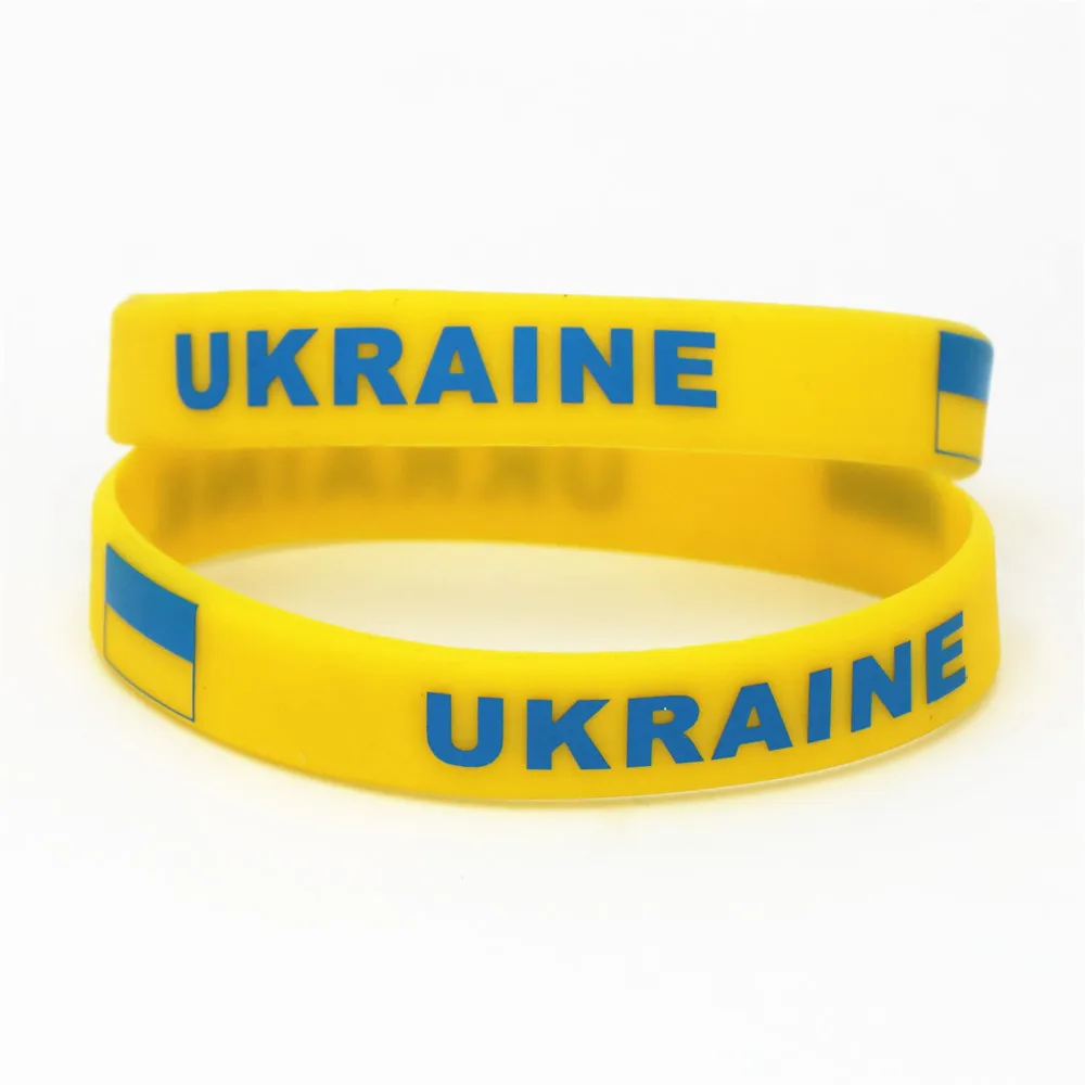 1 шт. футбольный браслет с национальным флагом Украины Желтый Футбольный спортивный эластичный силиконовый браслет и браслеты Подарки SH227