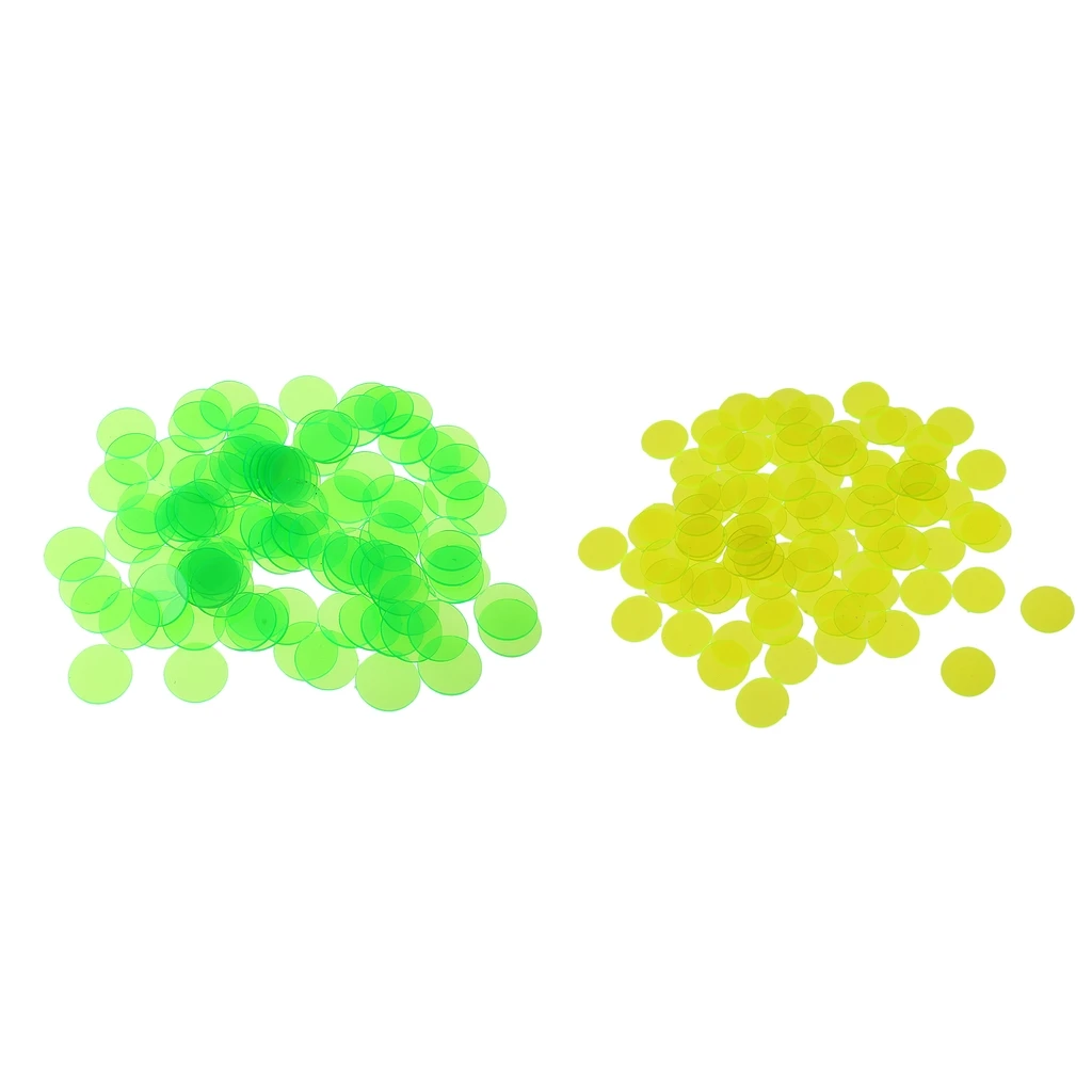 200 Pieces Plastic 3/4 Inch Translucent Bingo Chip for Bingo Game Cards For Classroom Carnival Bingo Games