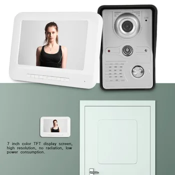 

7 Inch Color Video Camera Door Ring Intercom Waterproof Video Doorbell Kit