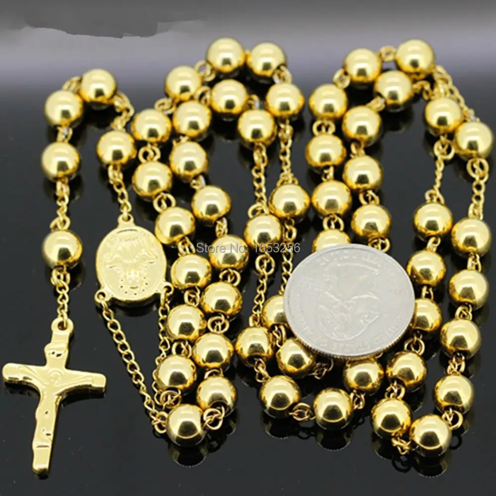 2015 Yellow Gold Rosary Chain Heavy 8mm 