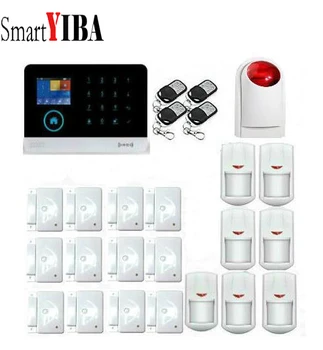 

SmartYIBA Russian/Italian/Spanish 3G SMS Autodial Home Alarm System Flash Siren 433Mhz Sensors Alarm For Security Alarmes Kits