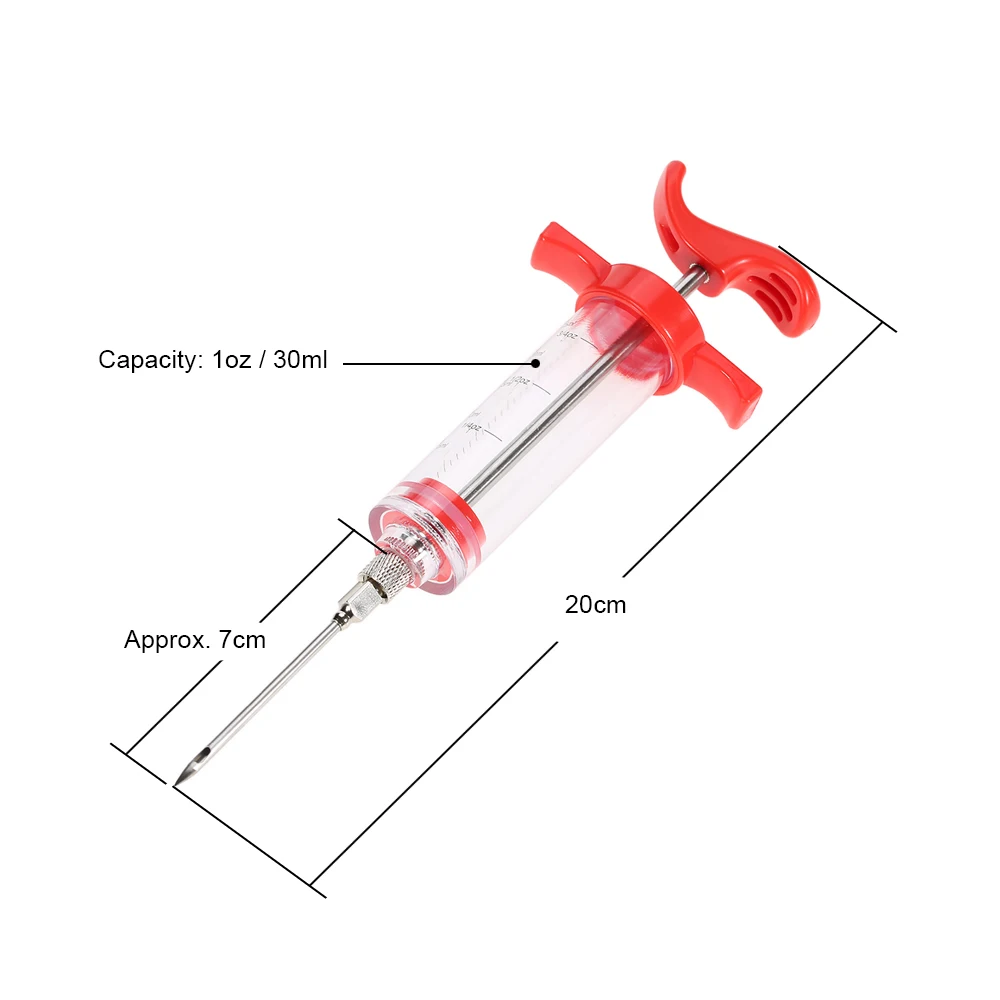 Мясо маринада инжектор газ маринада инжектор иглы из нержавеющей стали шприц для барбекю соус маринада приправа инжектор инструмент