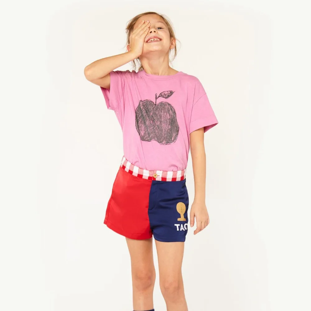 Bobo choses/лето 2018 новый бренд Тао Обувь для девочек петух Футболка фуксия Apple От 1 до 10