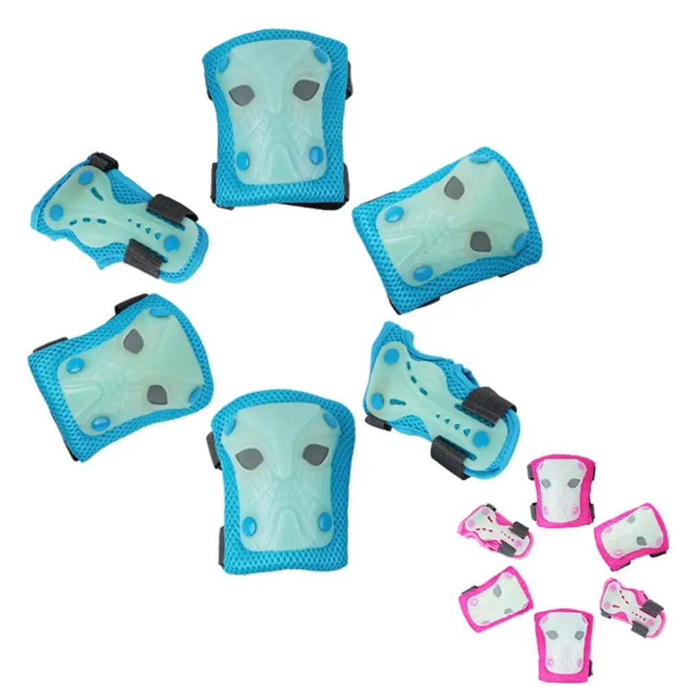 LumiParty Kids Knee Elbow Wrist Protective Pads Fluorescent Sports