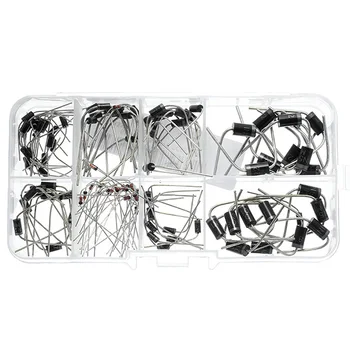 

100PCs Diodes Kit Rectifier Schottky 1N4007 1N4148 1N5817 1N5408 1N5822 1N5399 FR107 FR207 In Component Box Rectifiers