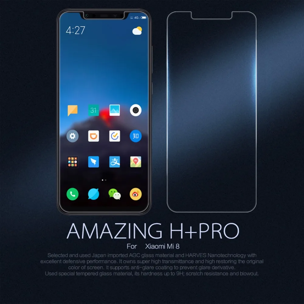 Для Xiaomi Mi 8 закаленное стекло Nillkin Amazing H/H+ PRO защита экрана из закаленного стекла для Xiaomi Mi 8