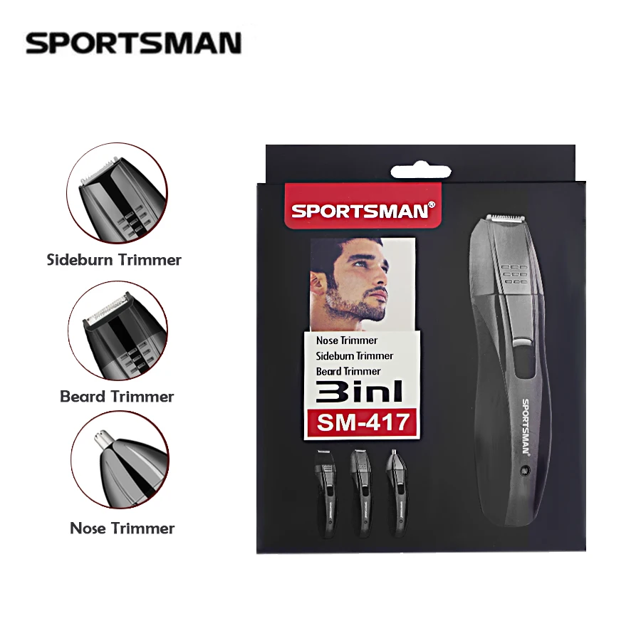 SPORTSMAN SM 417 Men s electric nose hair font b trimmer b font 3 in 1