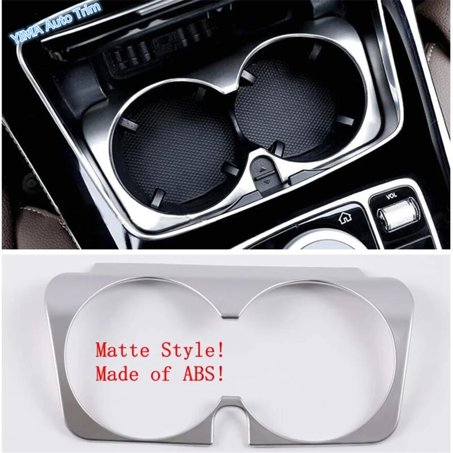 

Lapetus Auto Styling Front Water Cup Holder Frame Cover Trim Matte Carbon Fiber ABS Fit For Mercedes Benz GLC X253 2015 - 2019