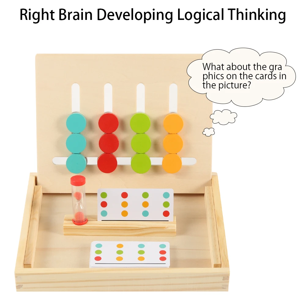 Деревянные игрушки Монтессори, Ранние развивающие математические игрушки, подходящие по цвету Игрушки для малышей, 4 цвета, подходящие для обучения мышлению, детские игрушки