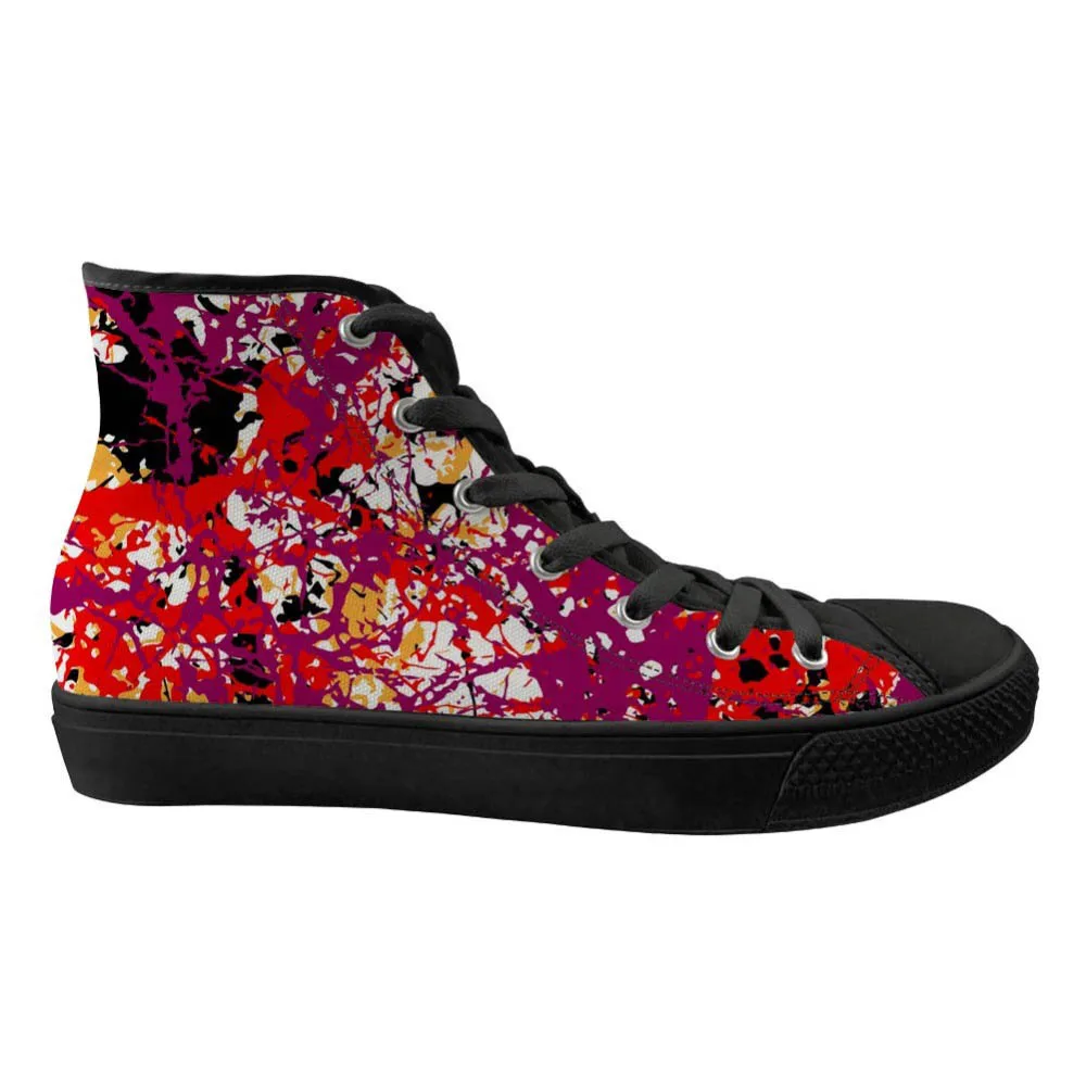 

Outdoor Men's Vulcanized Shoes Printing Men's High To Help Casual Teen Boys Canvas Graffiti Pattern Print Shoes