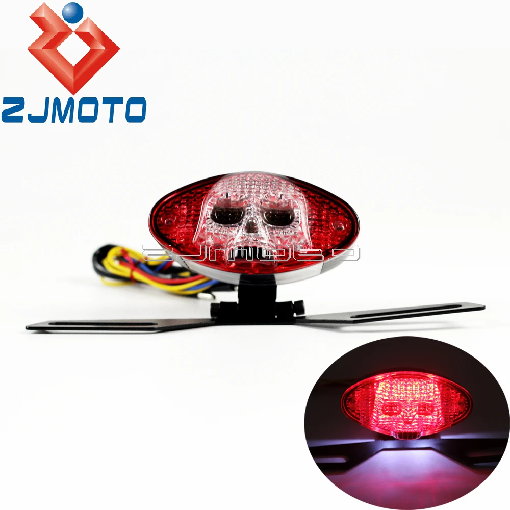 Evrensel Motosiklet 3 D Kafatasi Arka Stop Lambasi Kedi Gozu Kuyruk Isik W Donus Sinyalleri Harley Cafe Racer Chopper Bobber Cruiser Aliexpress