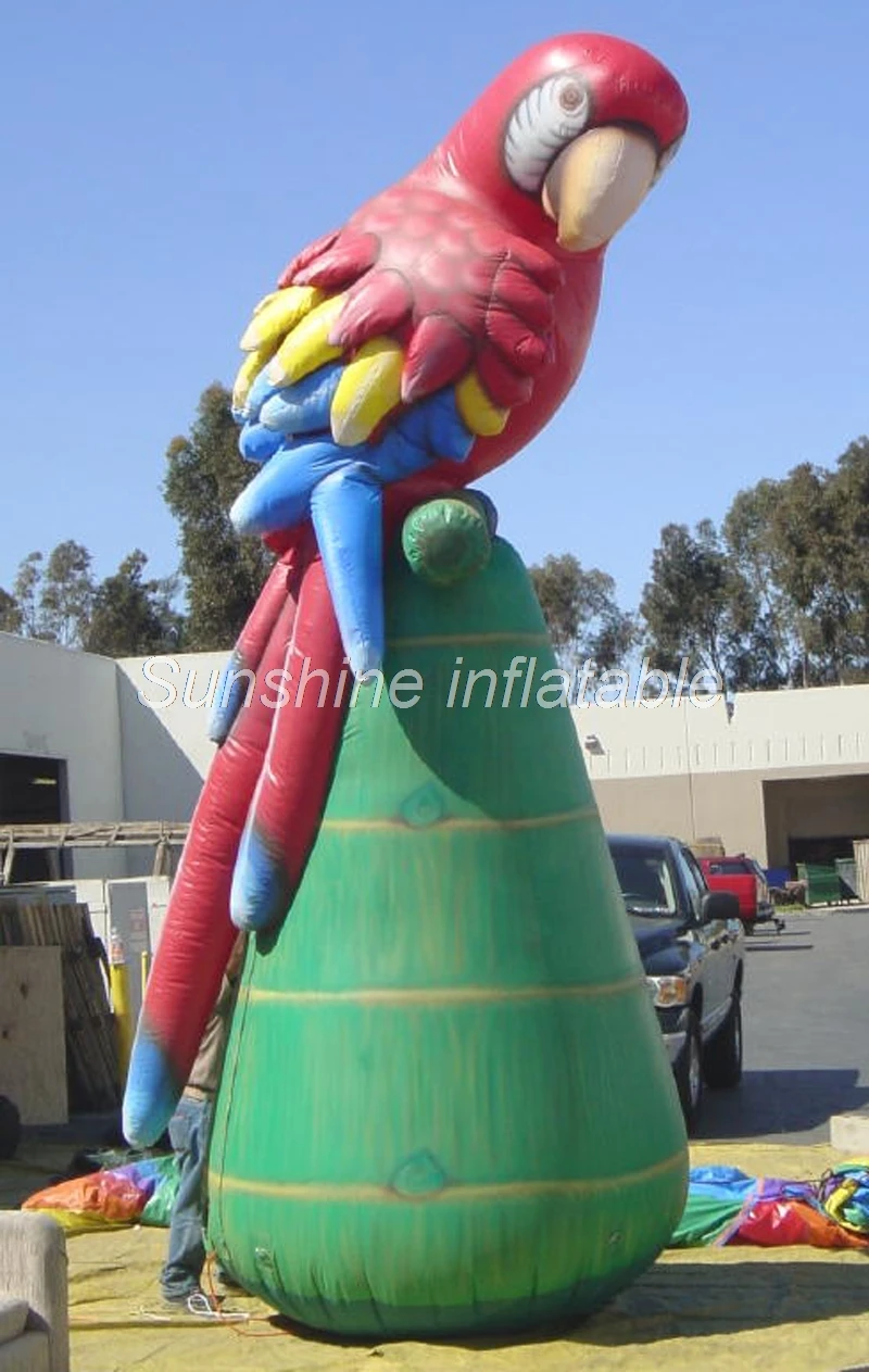 

Free shipping 5.5mH colorful giant inflatable parrot inflatable bird for promotion event