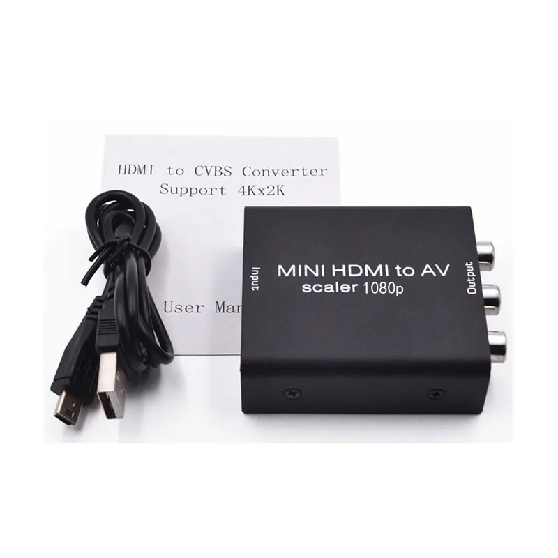

1080P HDMI to AV Converter NTSC PAL Output HDMI TO AV Scaler Switch Adapter With USB Cable HDMI to 3RCA AV CVBS Video Converter
