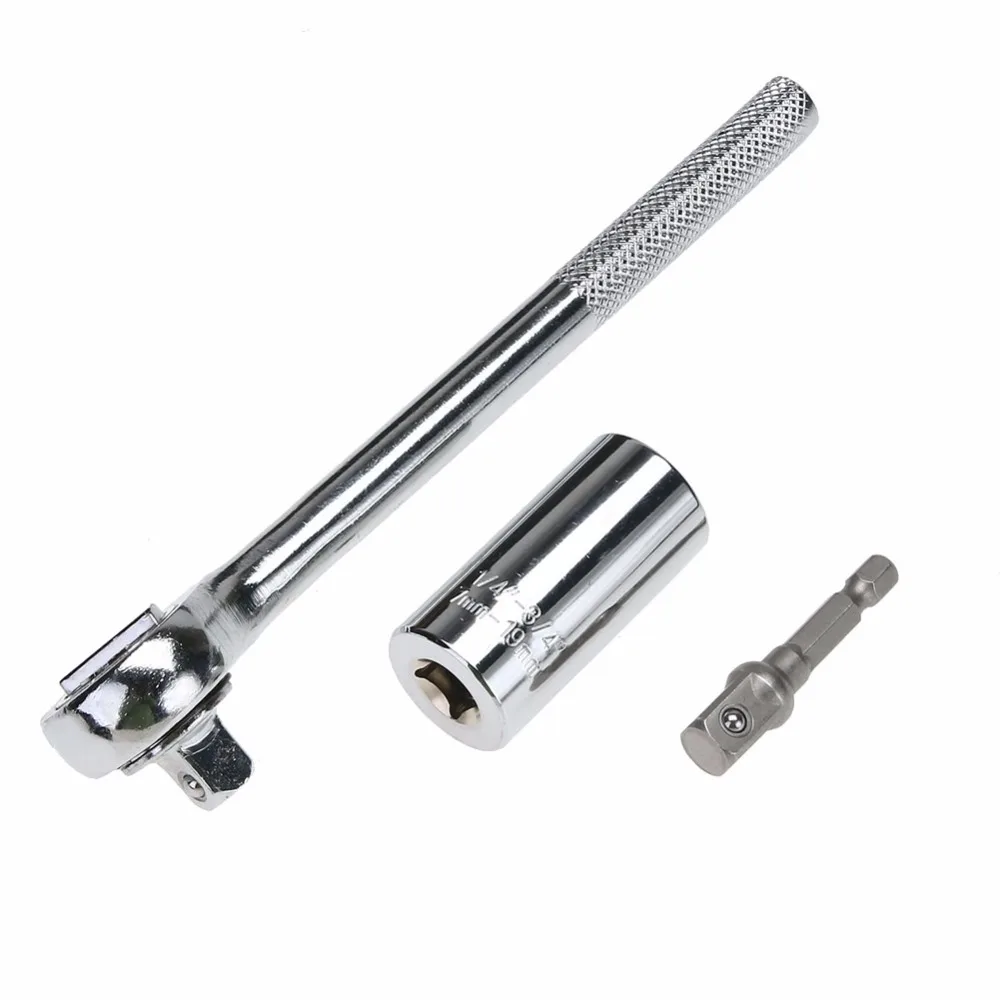 7 19mm Universal Socket Hand Tool Set Repair Kit Multi Function Ratchet