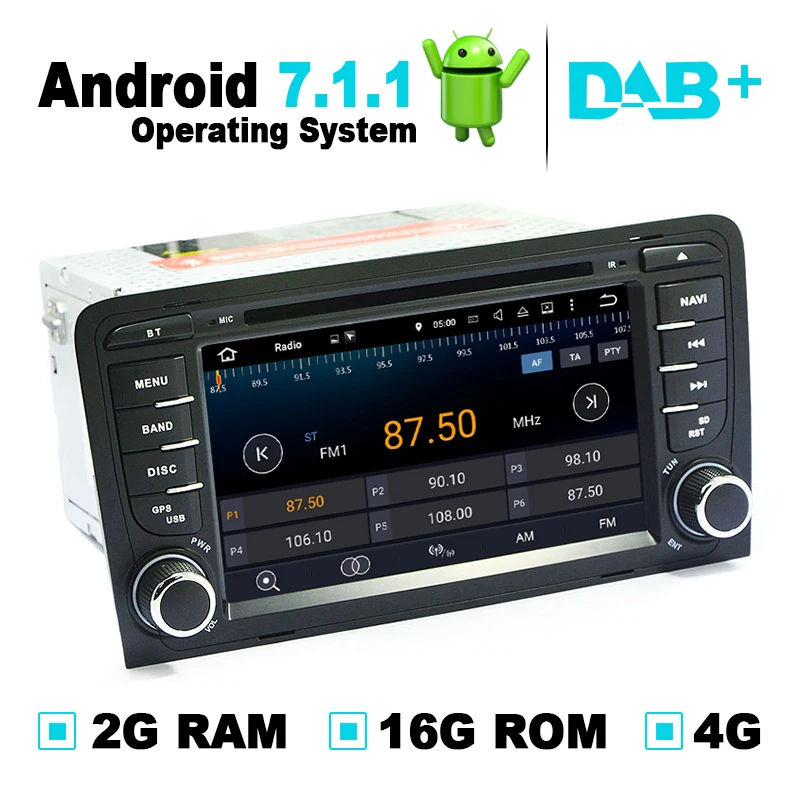 2G RAM Android 7.1.1 Автомобильная навигационная система GPS DVD плеер Авто Радио Аудио
