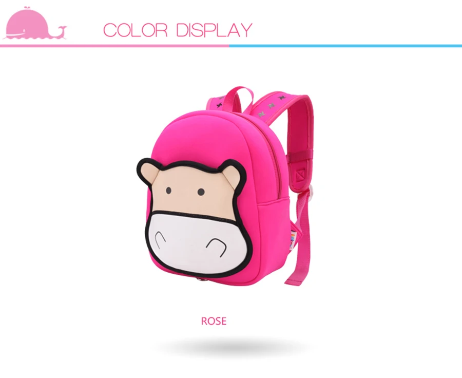 JKBW 3D Cartoon Backpacks Cute Cow Animals Shape Waterproof Neoprene School Bags for 2-8 Years Old Girls Boys Toddler Backpack (3)
