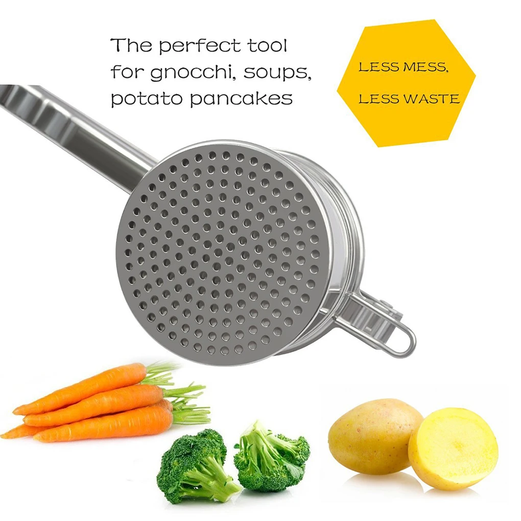 Stainless Steel Potato Masher Ricer Puree Garlic Presser Vegetable