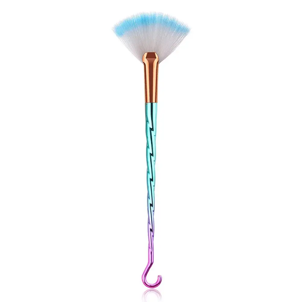 1Pcs Small Fan Makeup Brush Single Colorful Rainbow Make Up Brushes Pro