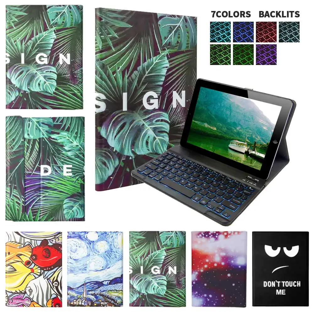Backlight Bluetooth Wireless Keyboard Case For iPad Air 2 Air 1 Case 9.7 Funda Soft Back Pu Leather Smart Cover Case