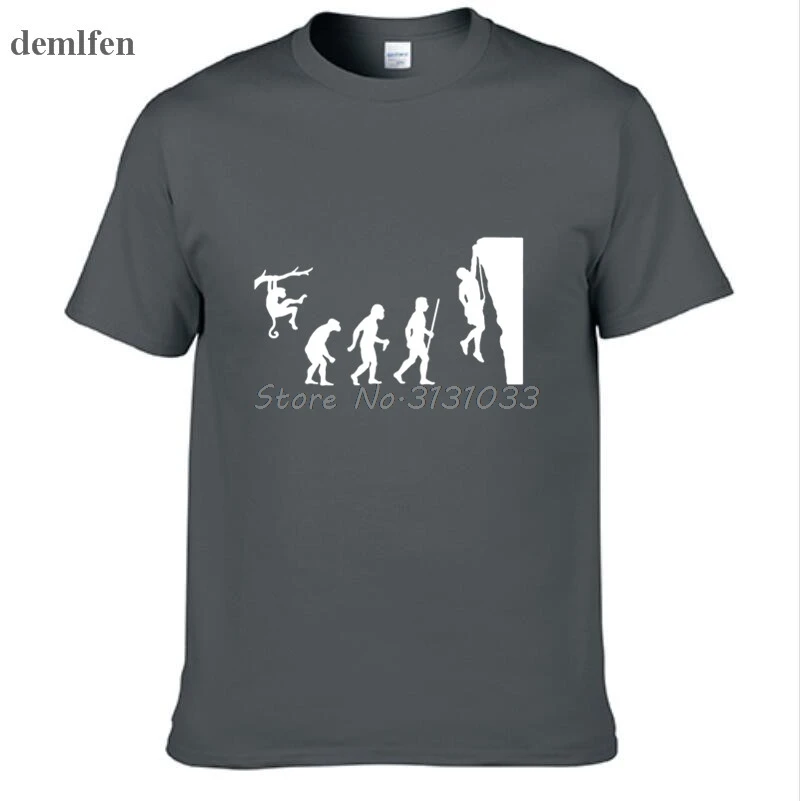 Новая забавная футболка «Эволюция человека и скалолазания», мужская повседневная хлопковая футболка, летняя модная футболка в стиле хип-хоп, топы