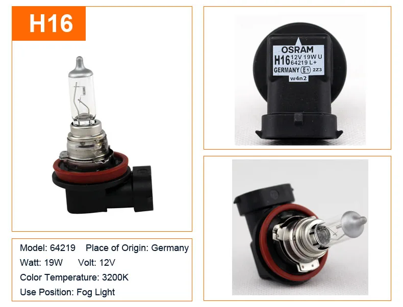 Лампа Ксеноновая OSRAM H1 H3 H4 H7 H8 H9 H11 H13 H15 H16 9005 9006 9007 9008 880 881 H8B H9B H11B HB3 HB4 Автомобильные фары противотуманные лампы авто лампы, 1X