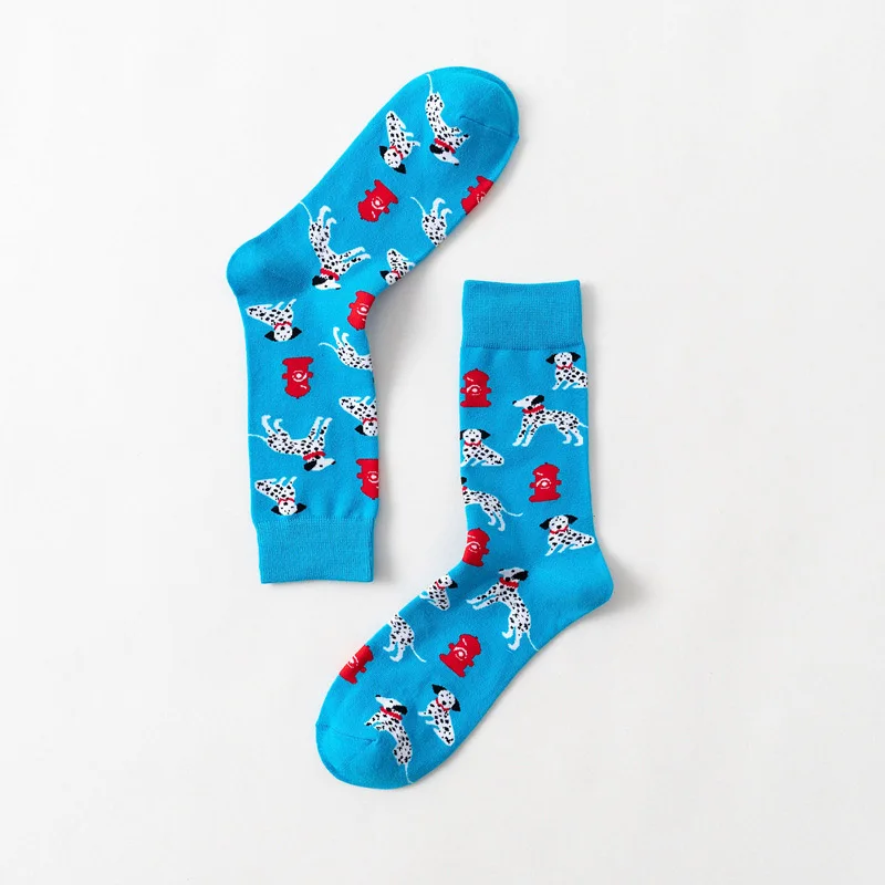 Новинка, мужские носки, цветные осенние Носки с рисунком собаки, повседневные хлопковые носки, EU41-46, удобные, эластичные, мягкие носки - Цвет: 5