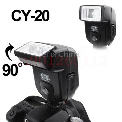 YINYAN CY-20 mini zapato caliente universal Flash Speedlite PC Sync puerto para Nikon D90 D3100 D3200 D3300 D5200 D5300 D810 d800 D610