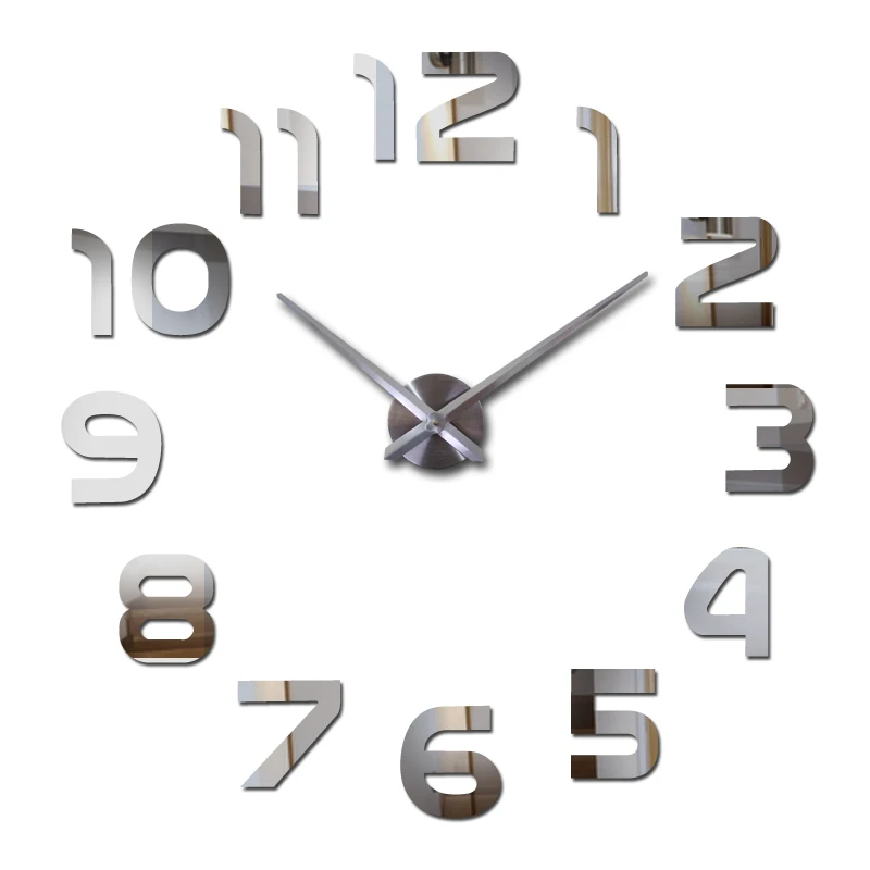Horloge Montre Horloges Murales 3d bricolage Acrylique Miroir Autocollants Décoration vie Ro