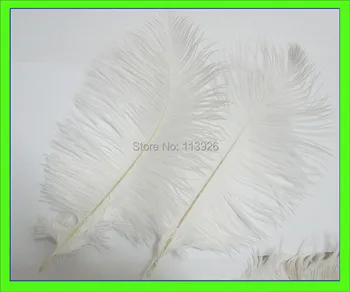 

Free shipping 10-12inch (25-30cm) 100pcs White Ostrich feathers natural ostrich plumes Wedding party feather accessories