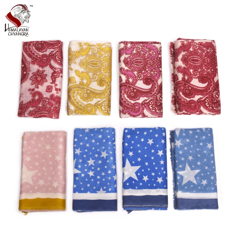 

100% Cashmere Scarf Wrap Shawl Fashionable Felt Printed Thin & Thick Red Blue Gray Yellow Original factory price