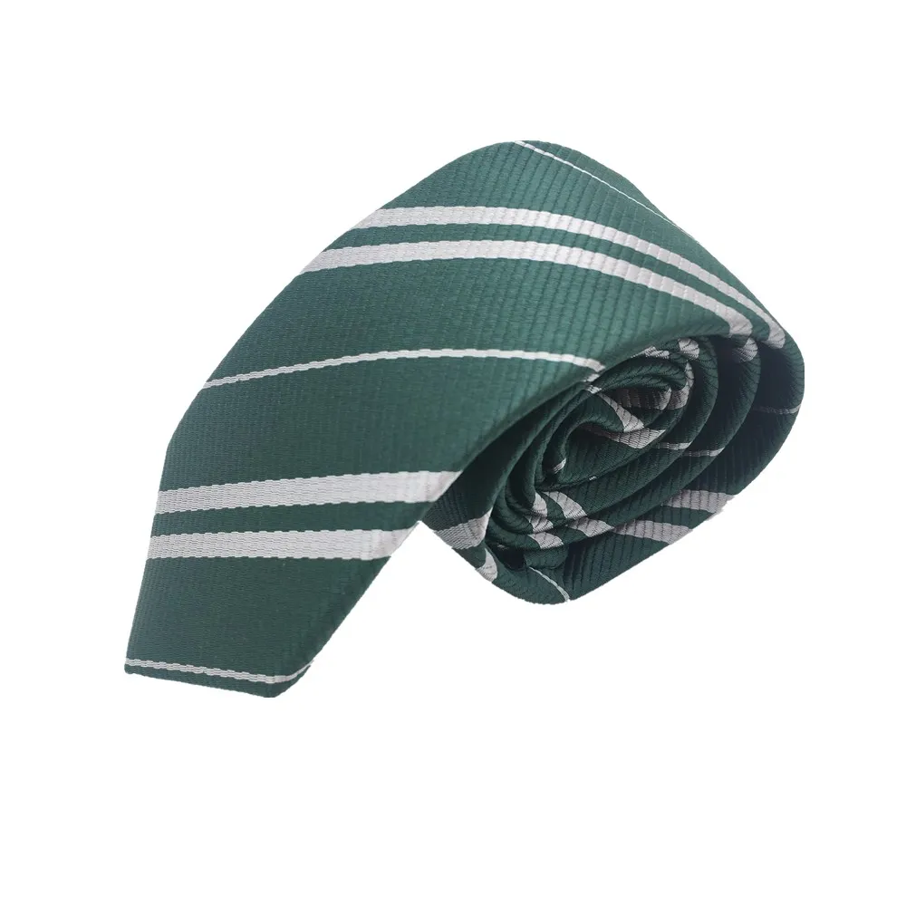 Slytherin Полосатый мужской галстук Гриффиндор Школьный Галстук - Цвет: Slytherin