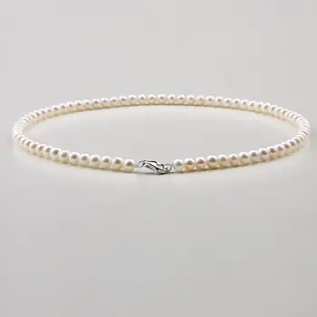 

5-6 mm natural Japan Akoya white pearl necklace 18inch
