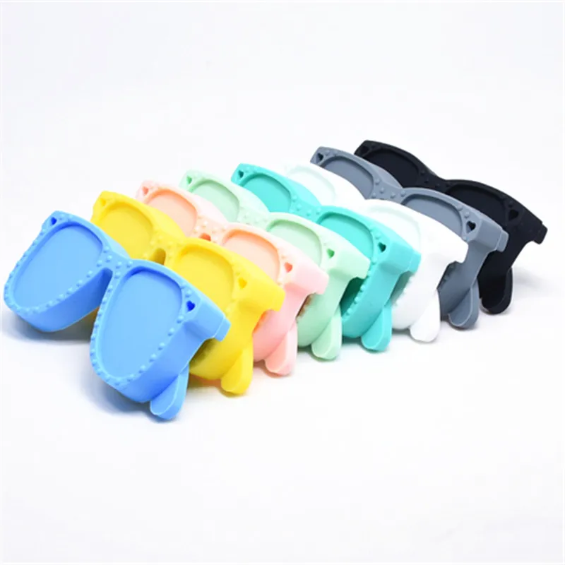 

20 PCS Silicone Sunglasses Teethers Baby Teething Pendant Gums Massage Toys Teething Relief Soft Texture Aviator Teethers