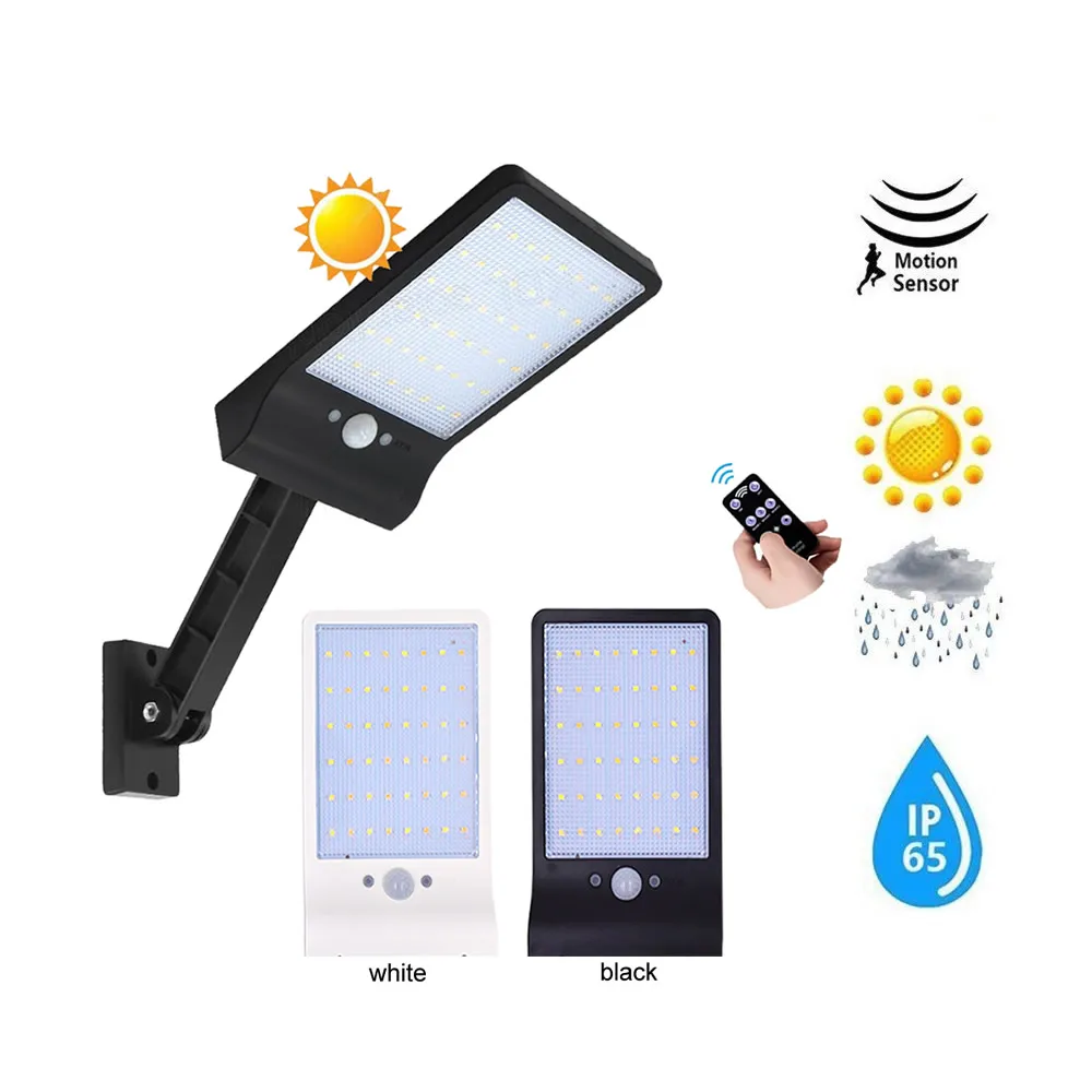 

desk wall mount remote control rotate bracket solar street light 36/48 LED Solar Powered Motion Sensor Security Lamp Waterproof