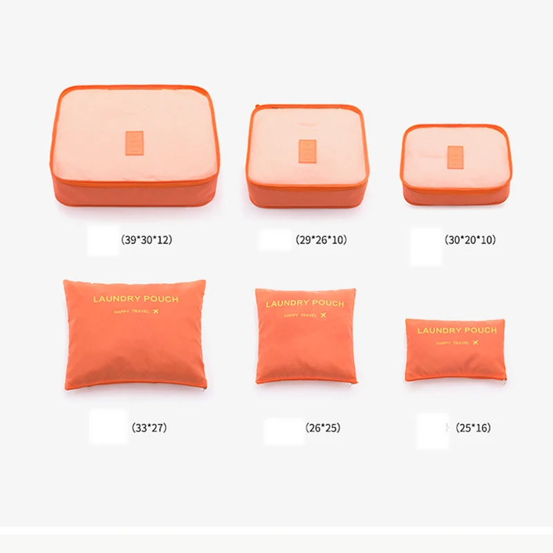 Oxford Packing Cube Luggage Travel Bag Organizer Men Women Waterproof Large Capacity Clothes Underwear Bra Organiser 6pcs