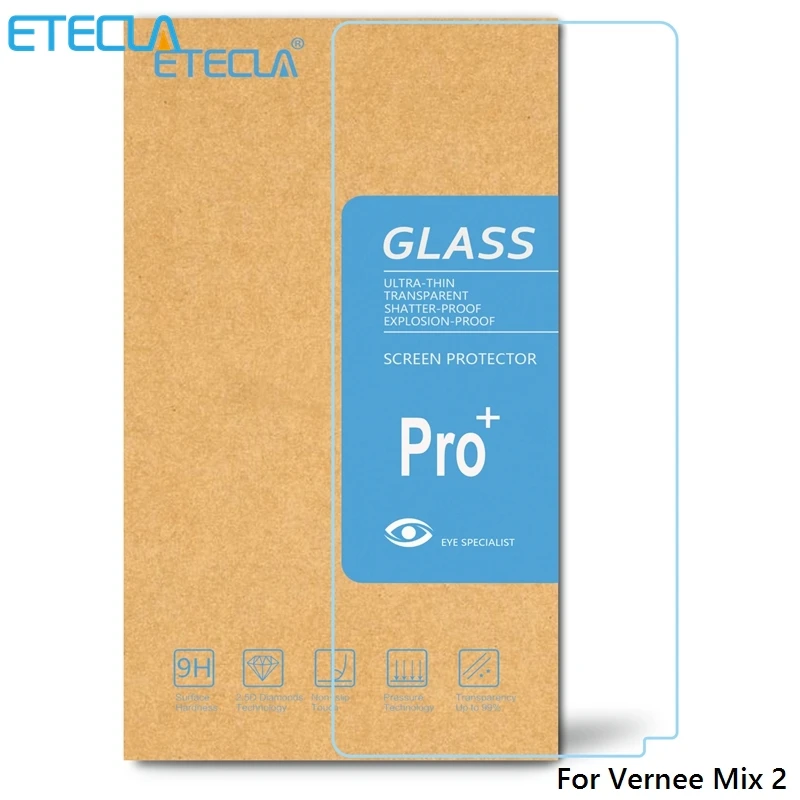 

2PCS Vernee Mix 2 Tempered Glass Vernee Mix 2 Glass Vernee Mix2 Screen Protector Film Case 0.26mm HD 2.5D Clear Tempered Glass