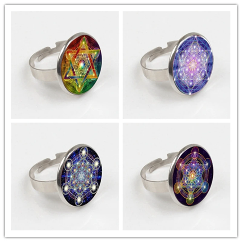 

2019 Retro Star of David Sacred Geometry ring Hanukkah Jewish Magen David Handmade ring Seal of Solomon Badges